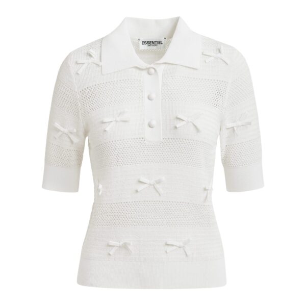 Off-white bow-embellished knit polo