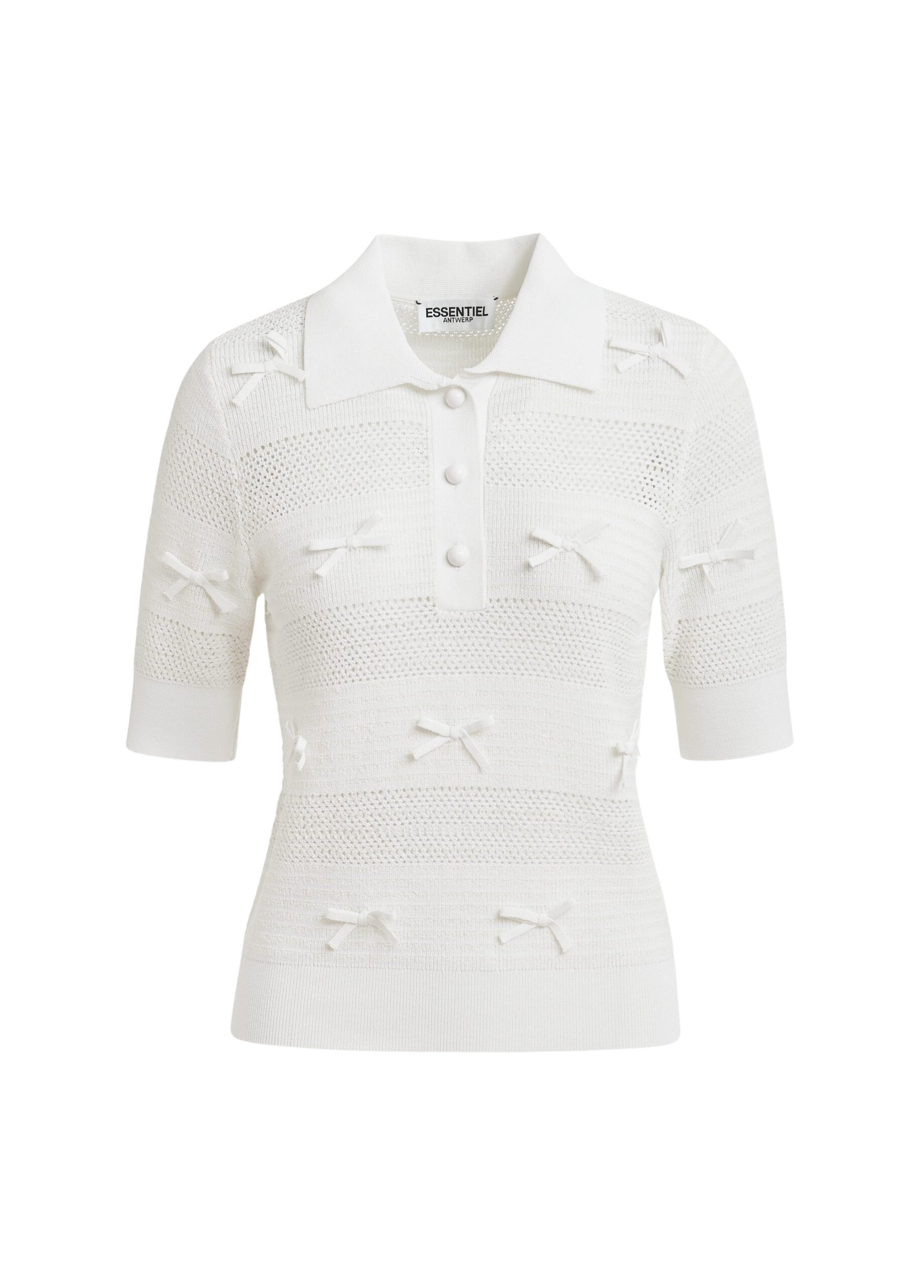 Off-white bow-embellished knit polo