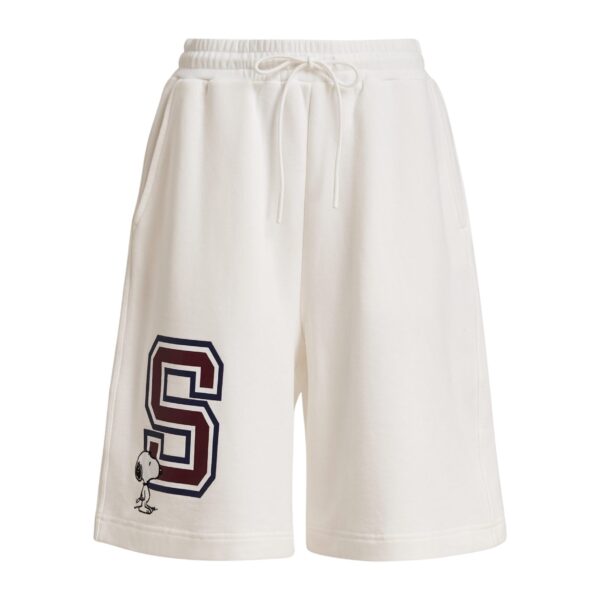 Off-white cotton-blend Peanuts™ shorts with letter appliqué