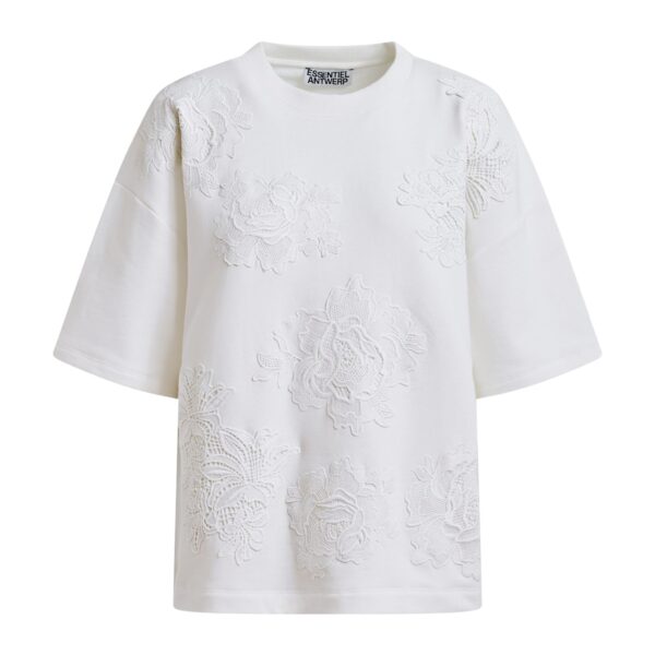 Off-white floral lace-embellished sweatshirt