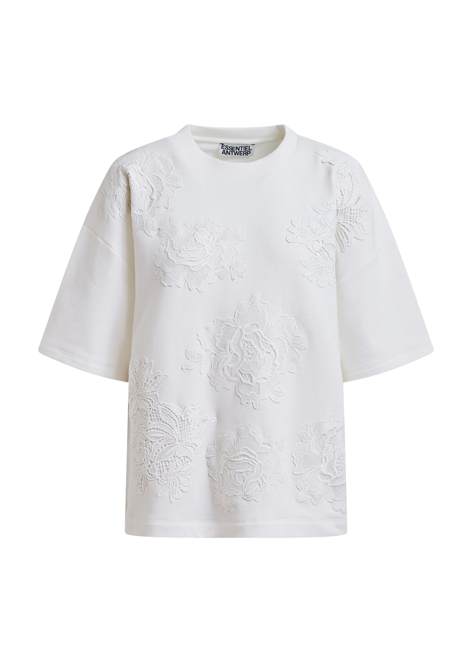 Off-white floral lace-embellished sweatshirt