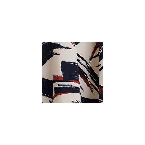 navy and brown printed mini dress with pussy bow
