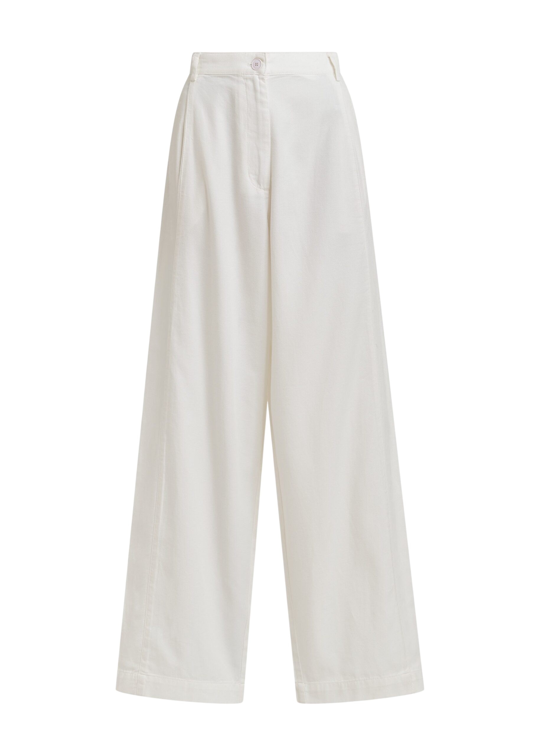 Off-white organic cotton wide-leg pants
