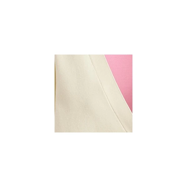 pink and yellow colorblock fine-knit cardigan