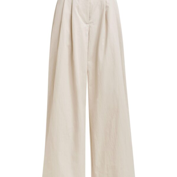 Off-white pleated wide-leg pants