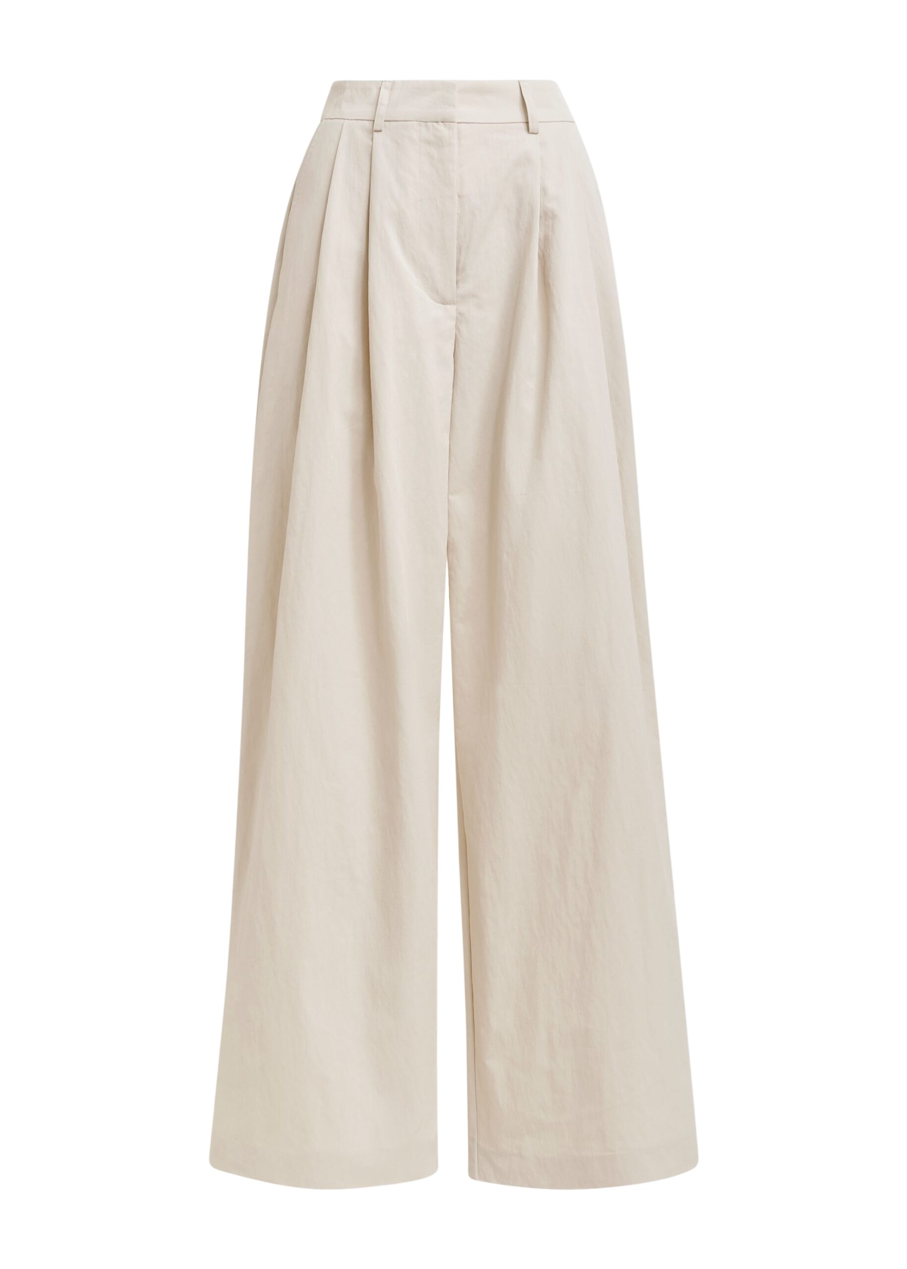 Off-white pleated wide-leg pants