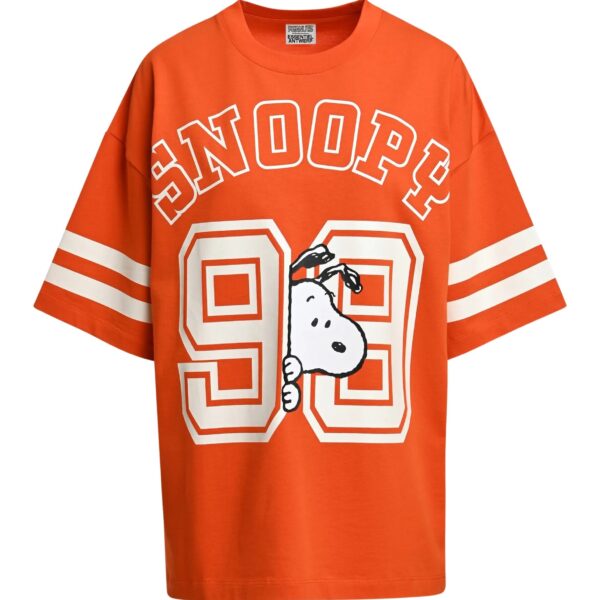 Orange T-shirt with Peanuts™ Snoopy print and white text