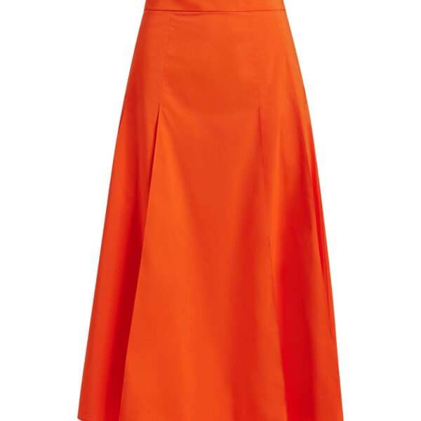 Orange a-line midi skirt