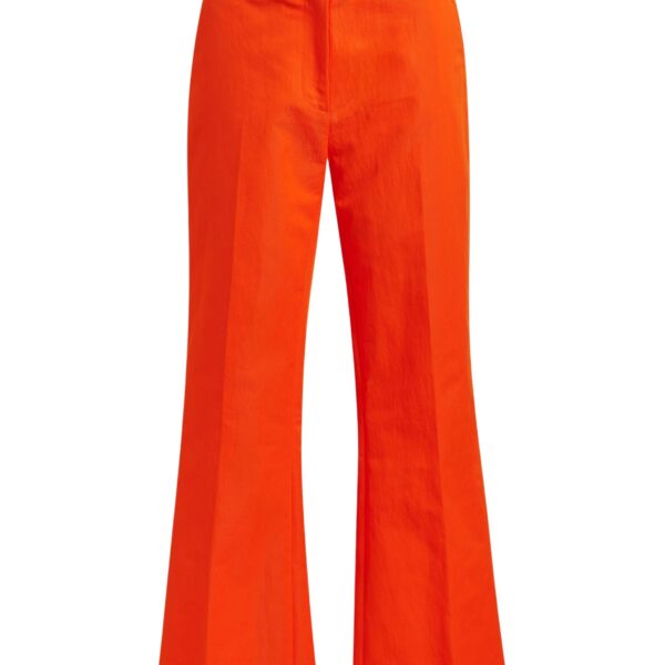 Orange cropped flared pants