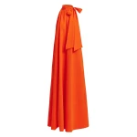 Orange high neck maxi dress with knot detail