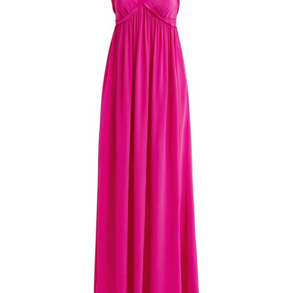 Pink babydoll maxi dress with empire waistline