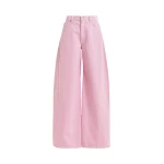 Pink barrel-leg jeans