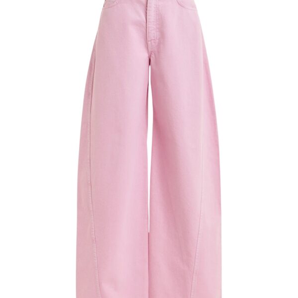 Pink barrel-leg jeans
