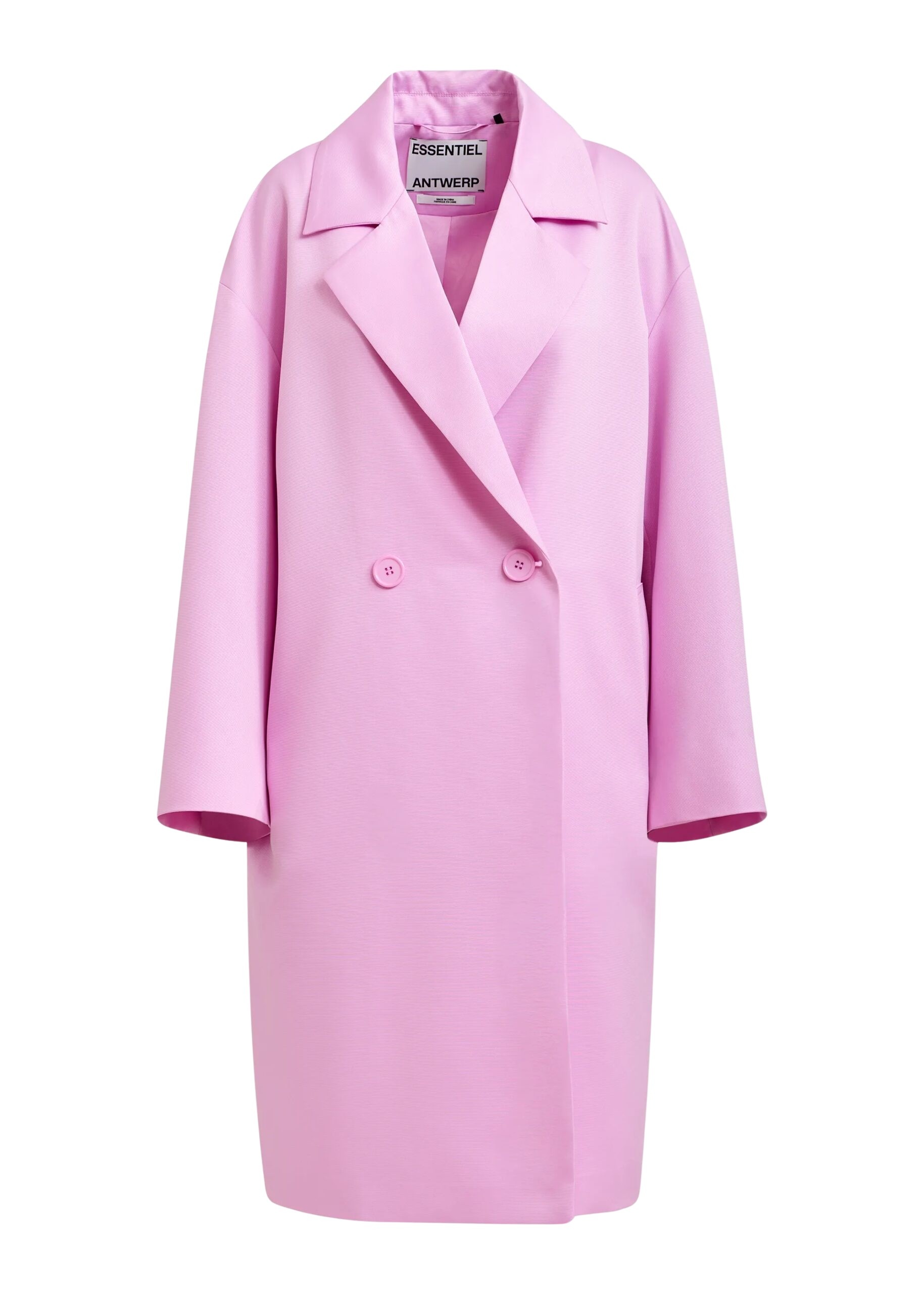Pink double-breasted coat