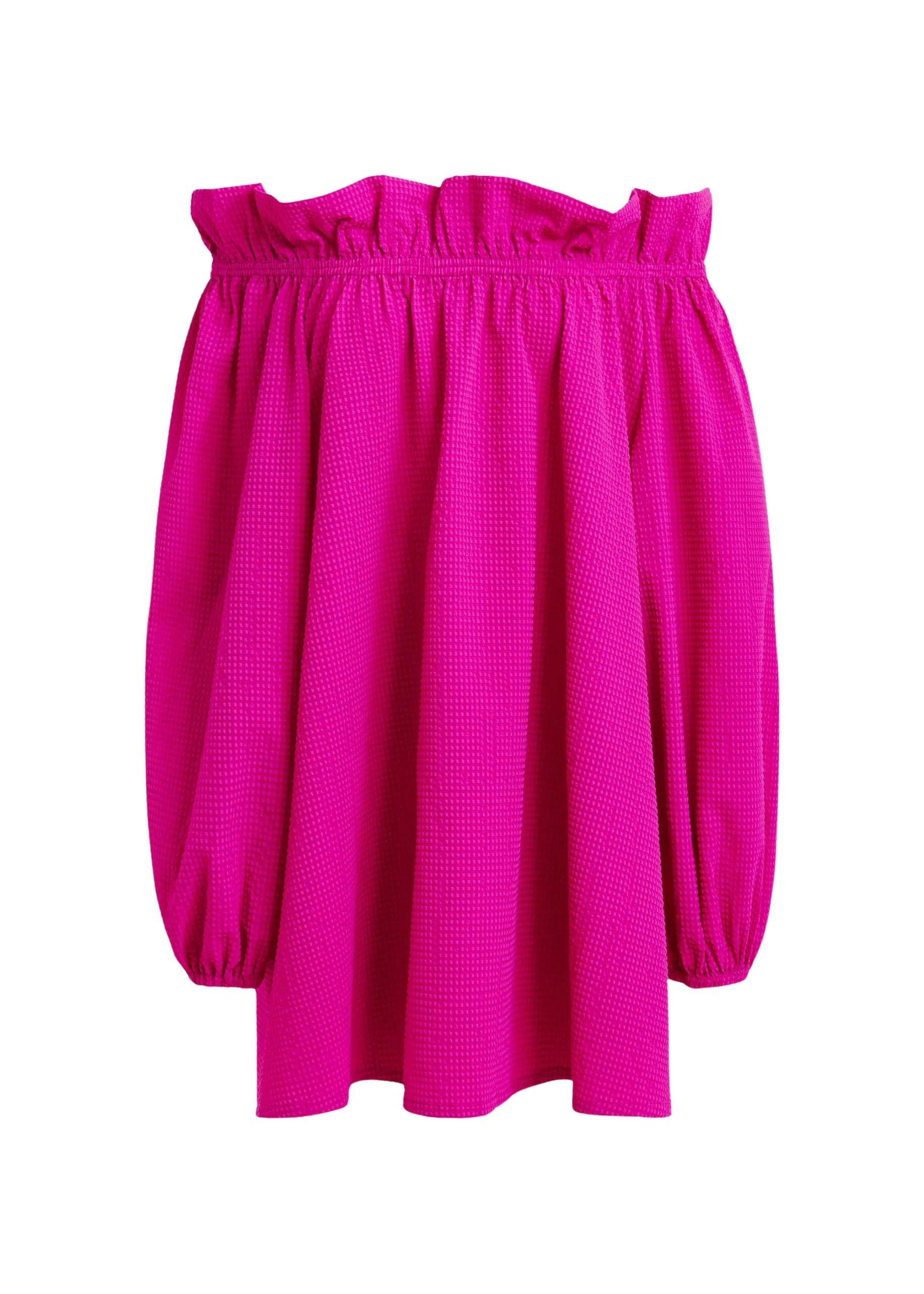 Pink off-the-shoulder mini dress