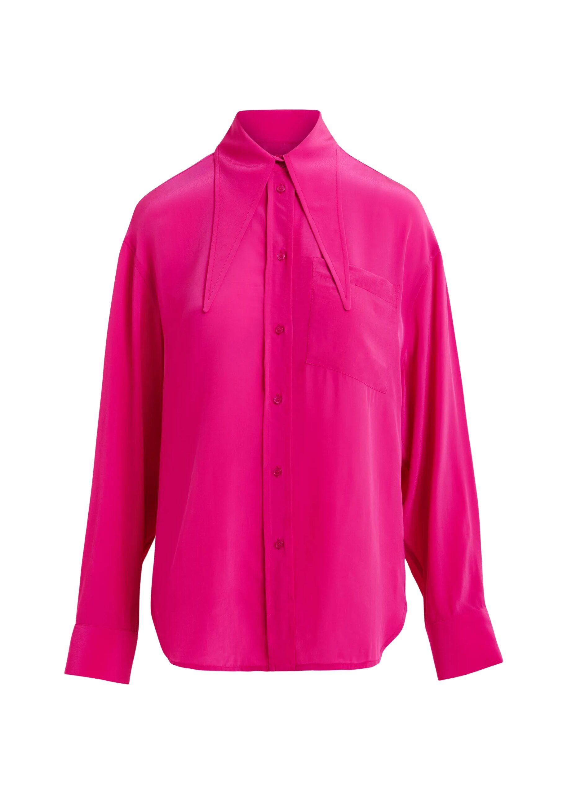 Pink oversized tie-collar shirt