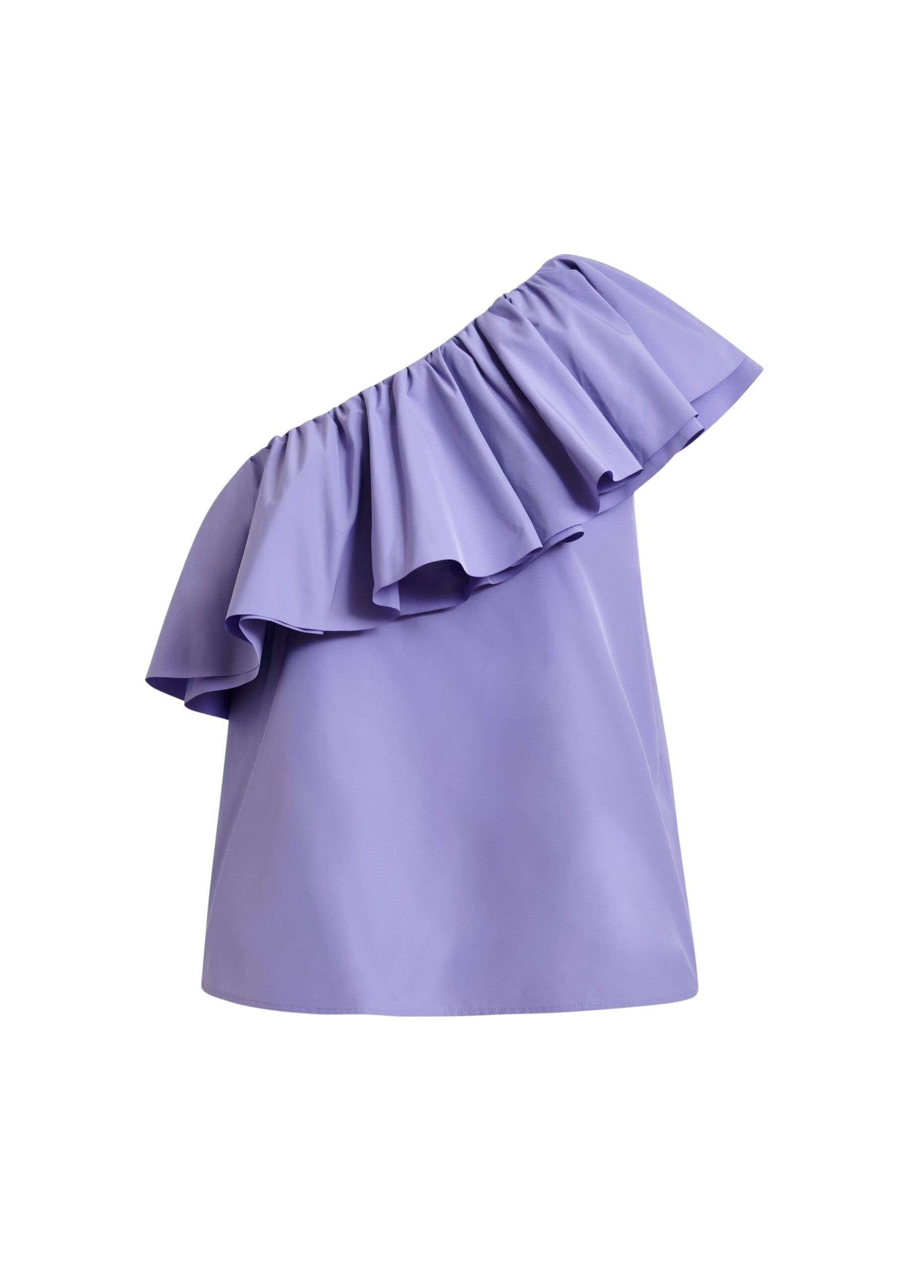 Purple asymmetric ruffle top