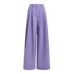 Purple pleated wide-leg pants