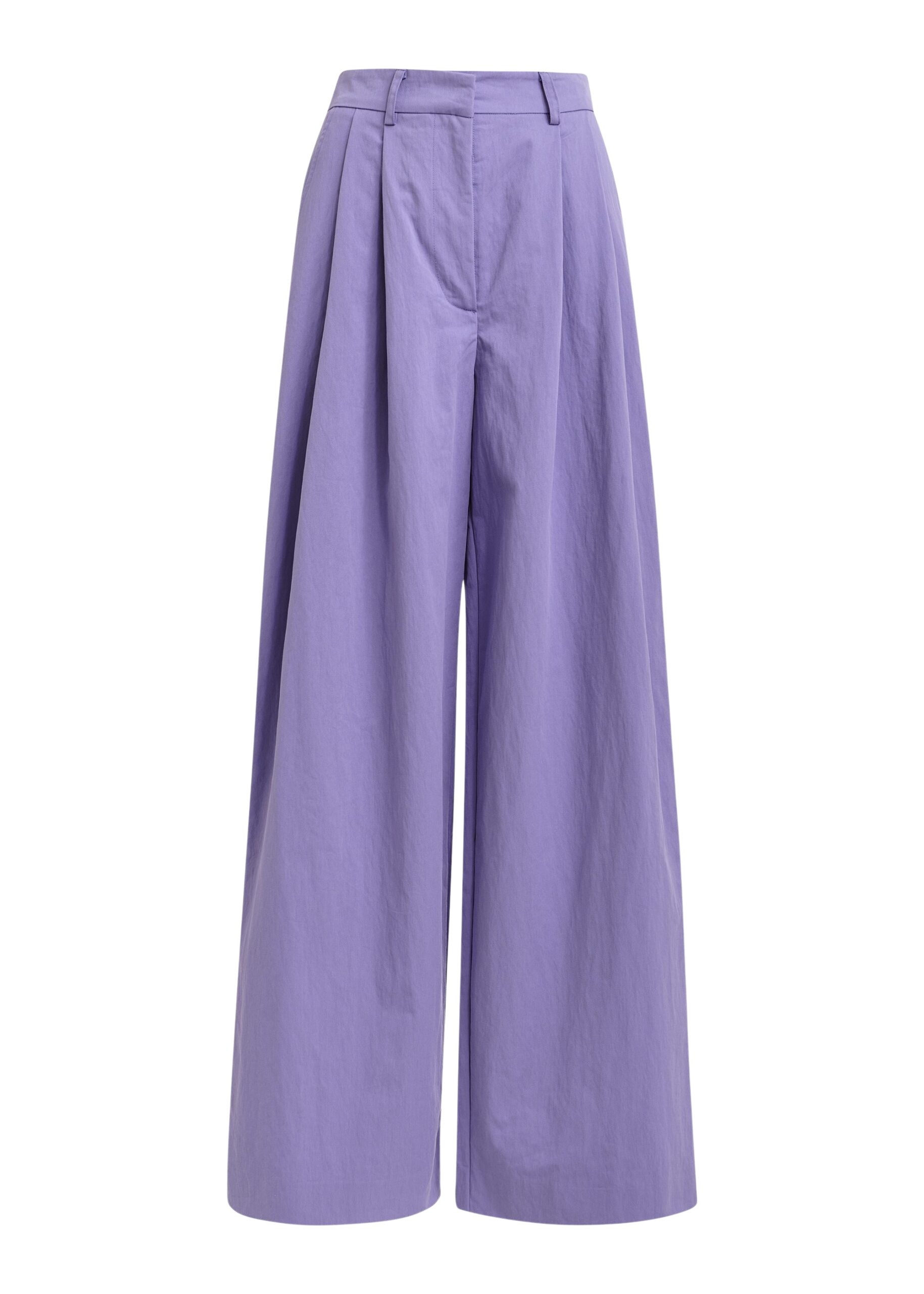 Purple pleated wide-leg pants