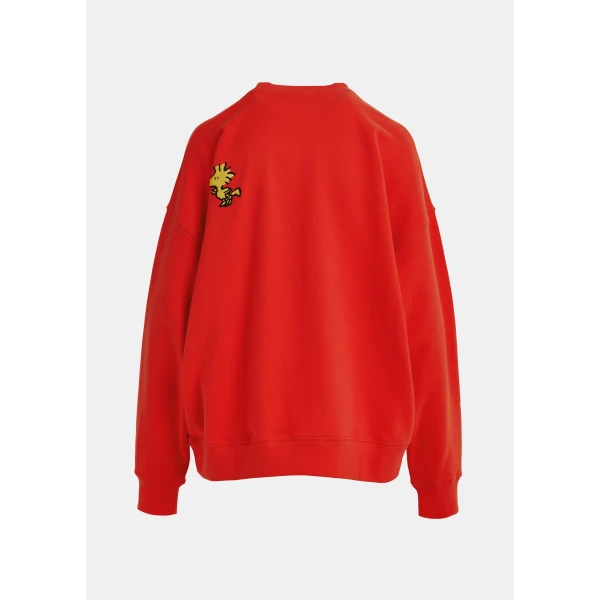 Essentiel Antwerp Red cotton sweatshirt with Peanuts™ Snoopy motif Top, view 2