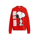 Red cotton sweatshirt with Peanuts™ Snoopy motif
