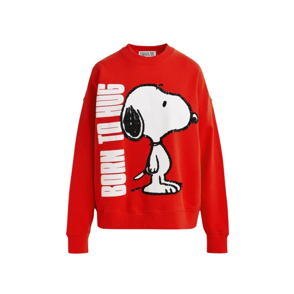 Essentiel Antwerp Red cotton sweatshirt with Peanuts™ Snoopy motif Top