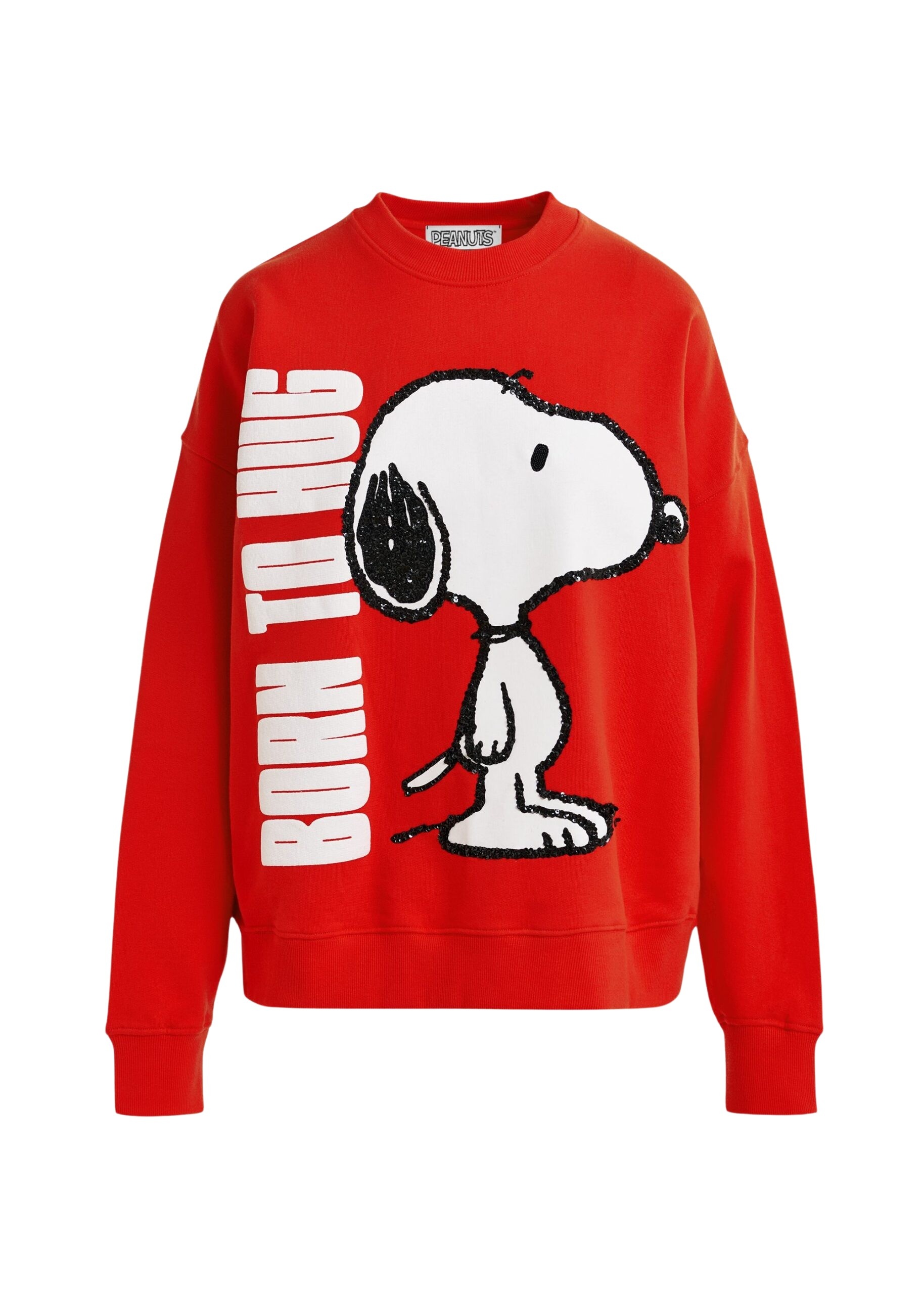 Red cotton sweatshirt with Peanuts™ Snoopy motif