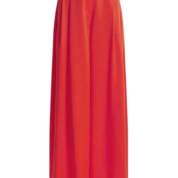 Red wide-leg pants