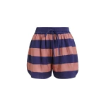 Vintage pink and purple striped mini sports shorts