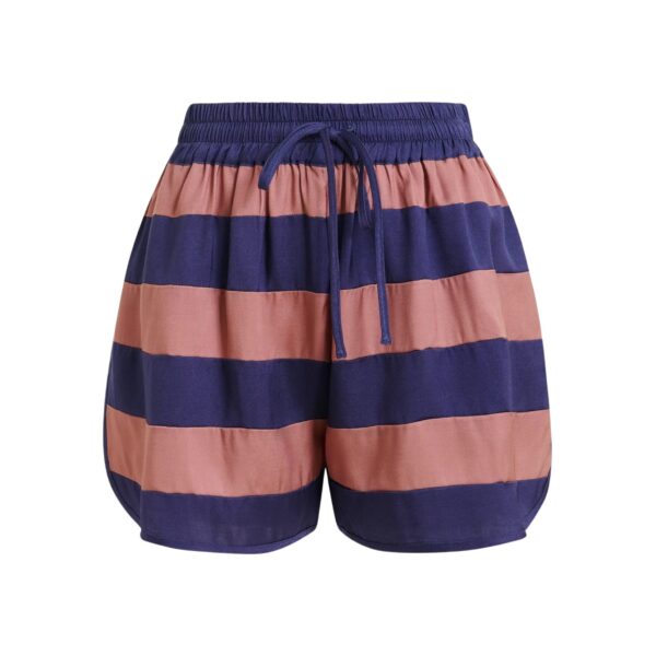 Vintage pink and purple striped mini sports shorts