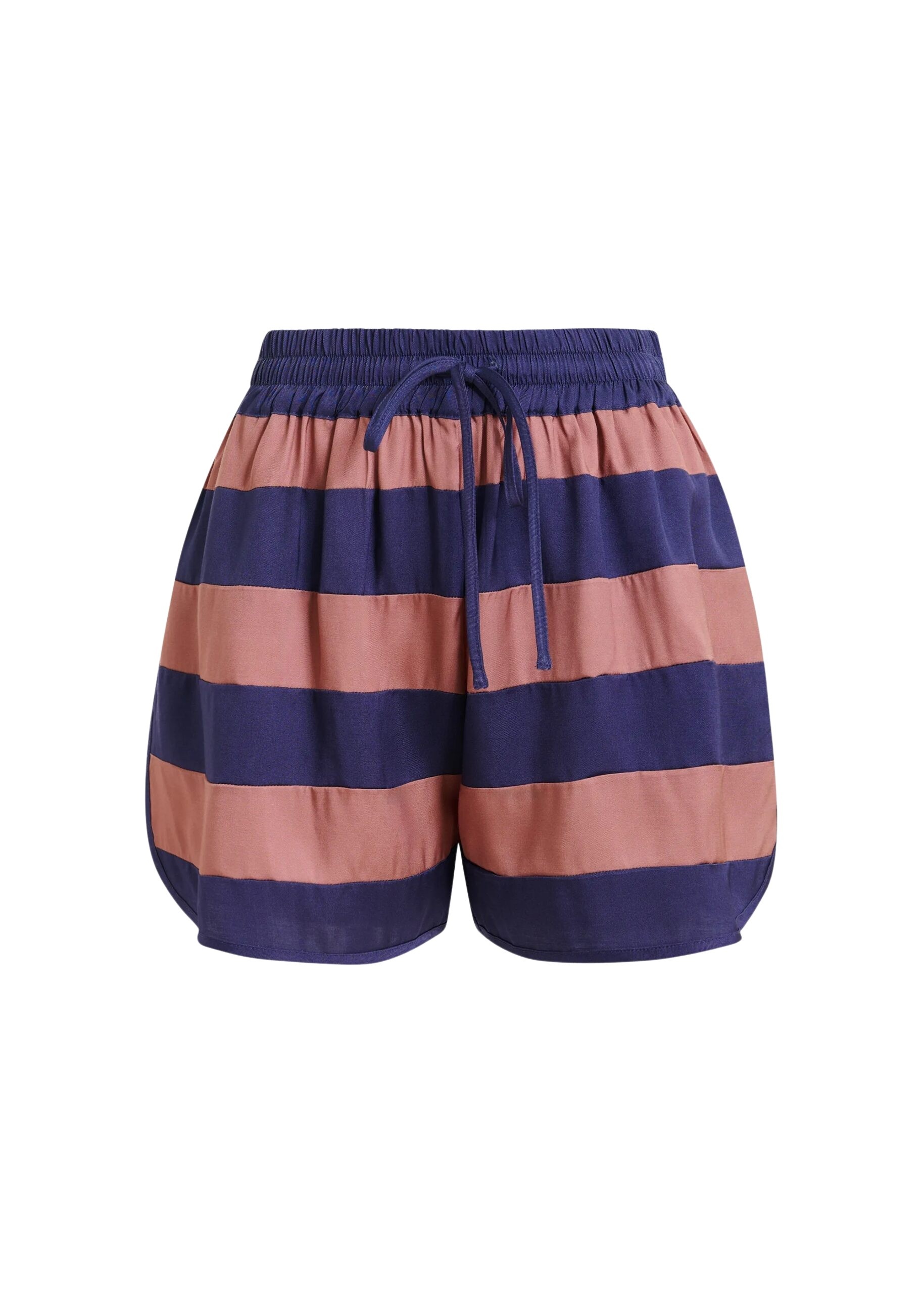 Vintage pink and purple striped mini sports shorts