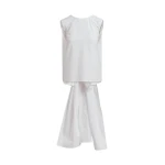 White cotton wrap tie top with low back