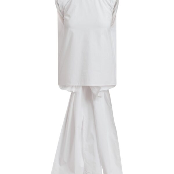 White cotton wrap tie top with low back
