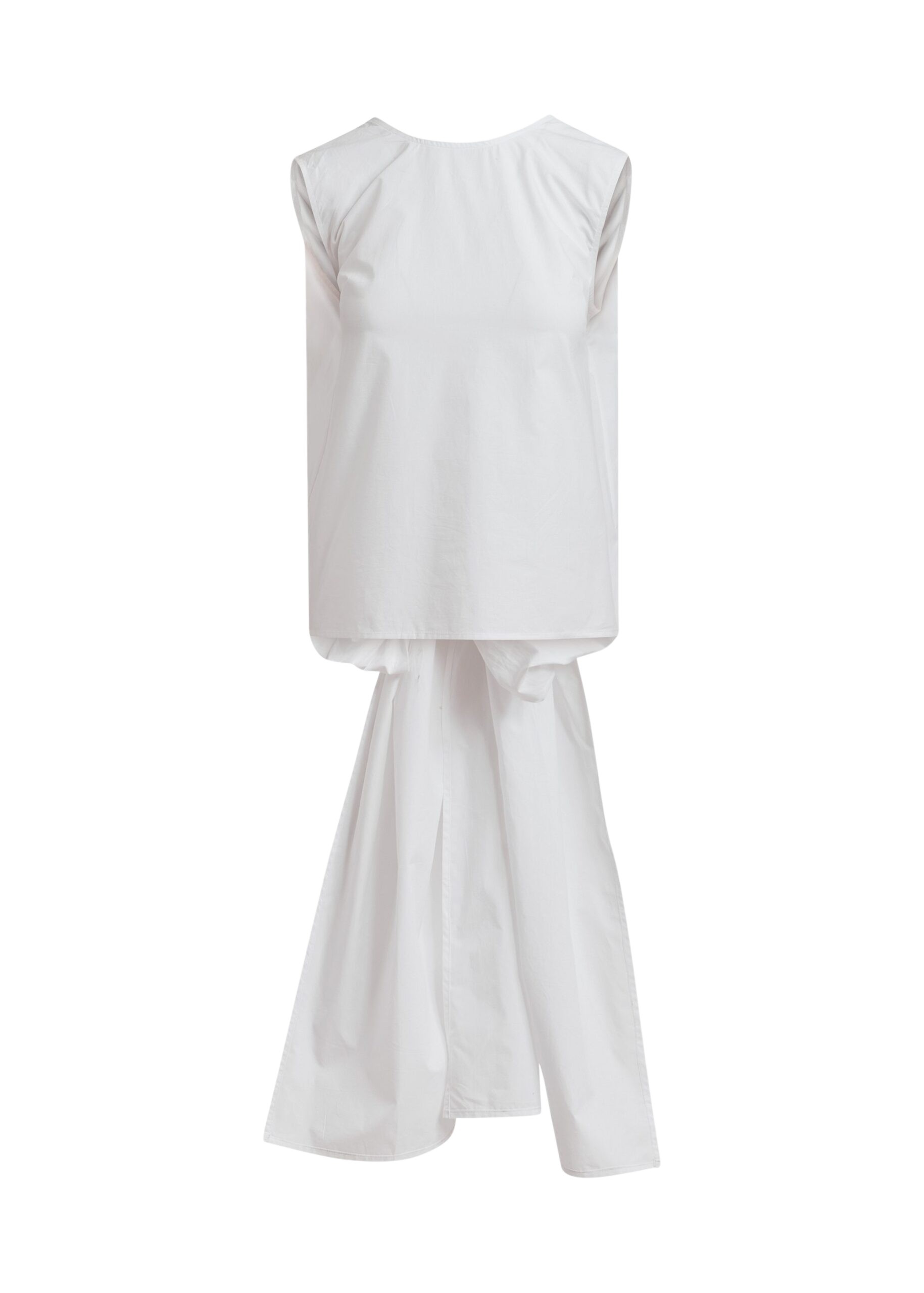 White cotton wrap tie top with low back