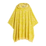 Yellow floral jacquard cotton-blend midi dress with hood