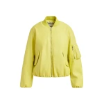 Yellow oversized cropped bomber jacket