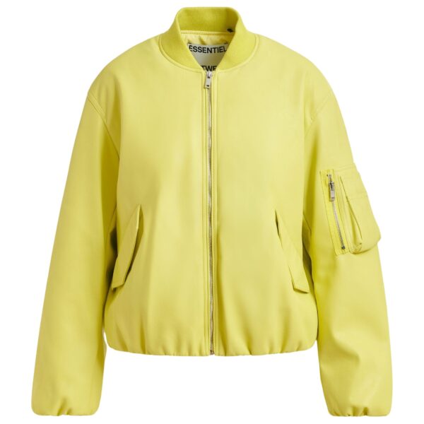 Yellow oversized cropped bomber jacket