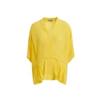 Yellow oversized top with peplum hemline