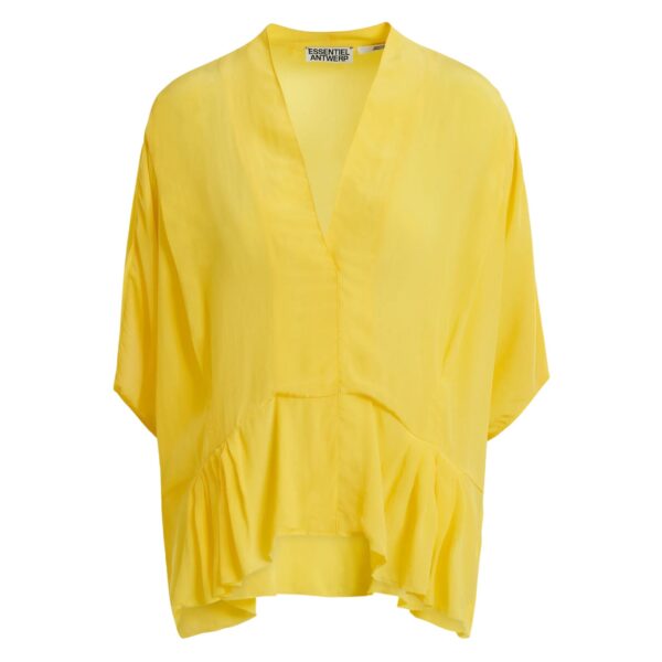 Yellow oversized top with peplum hemline