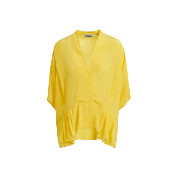 Essentiel Antwerp Yellow oversized top with peplum hemline