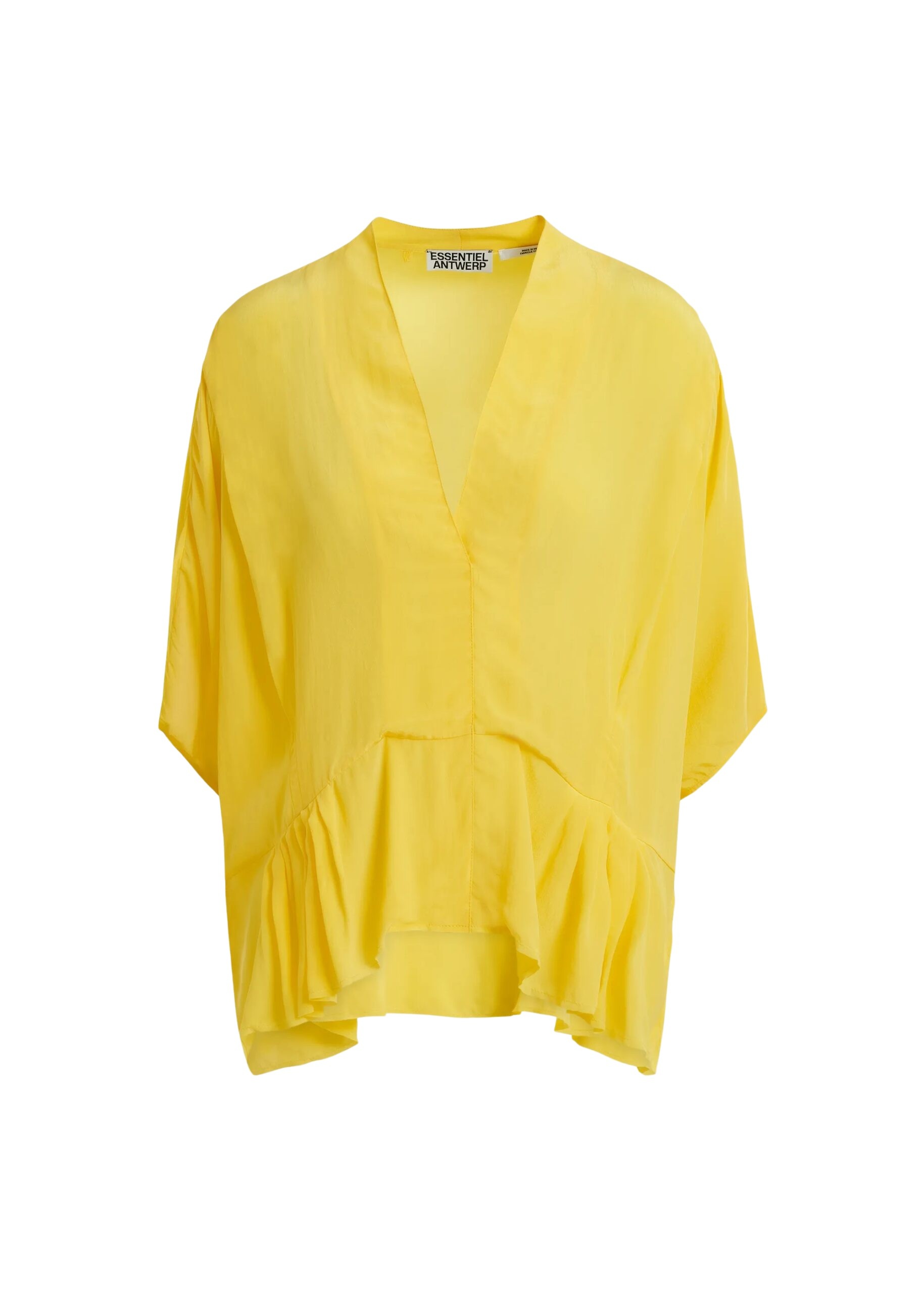 Yellow oversized top with peplum hemline
