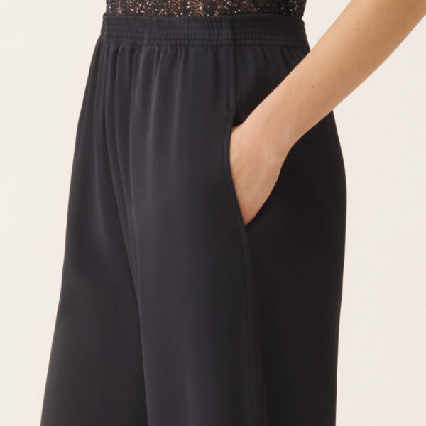 Amelia Trousers in Midnight Blue Enver Satin - Image 5