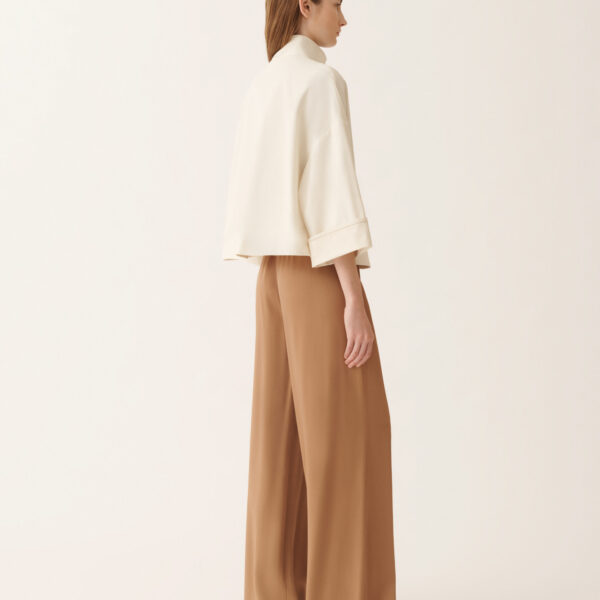 Boxy Caban in Trench Cotton