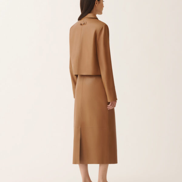 Boxy Jacket in Lissé Nappa