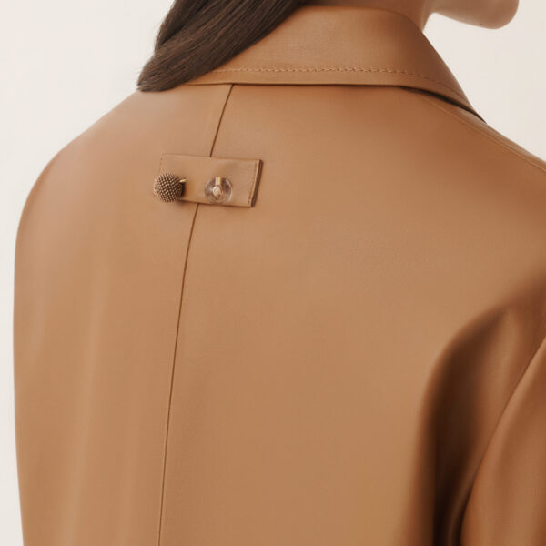 Boxy Jacket in Lissé Nappa, Wicker - Image 6