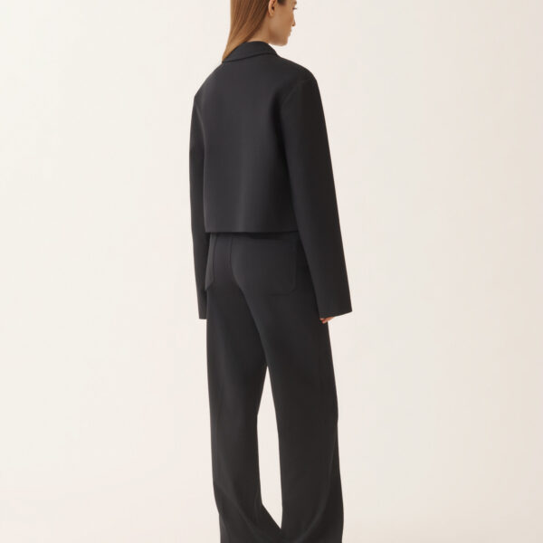 Boxy Jacket in Midnight Blue Milano Stitch Jersey