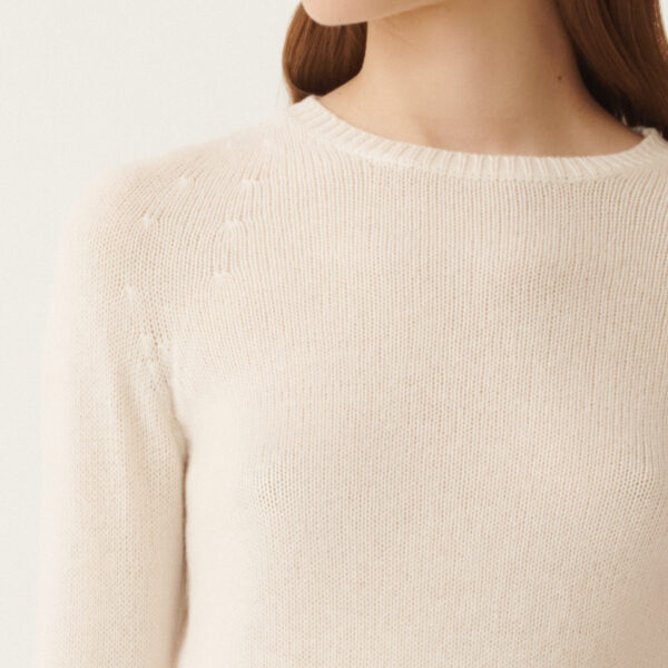 Cashmere Sweater in White - Image 5