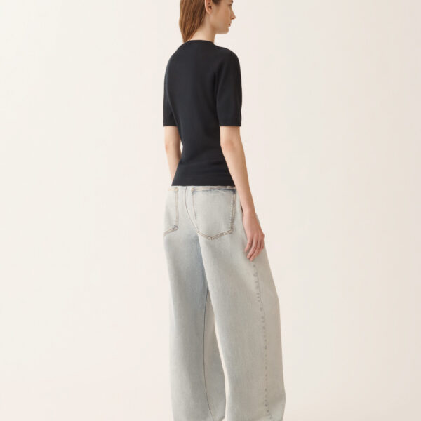 Cashmere and Silk Sweater in Night Blue