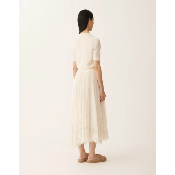 Fabiana Filippi Circle Skirt in Lace, Butter, view 4