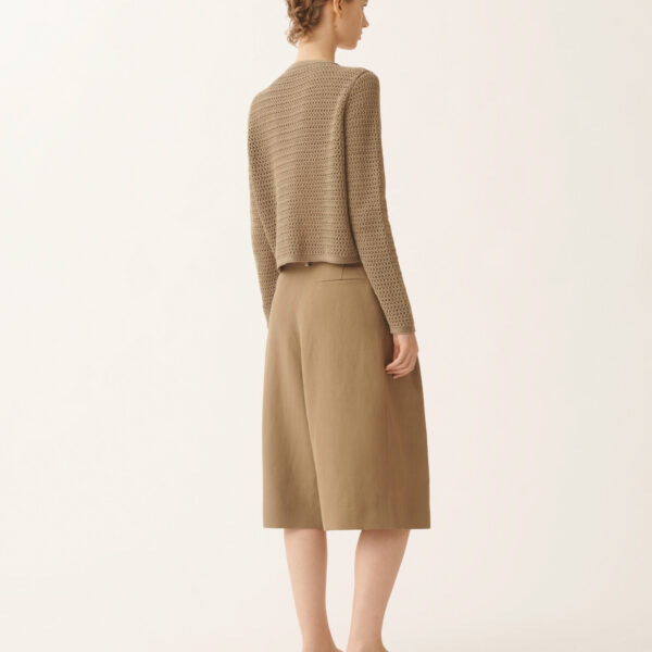 Cotton Ribbon Cardigan in Khaki - Image 5